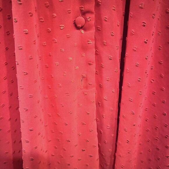 Kimberly Goldson Size XS Lesli Jacquard Long Sleeve Maxi Dress Coral Gold V Neck - Picture 11 of 16